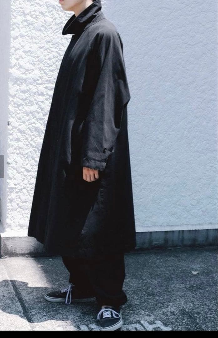 24aw comoli 製品染バルカラーコート 1 ブラック