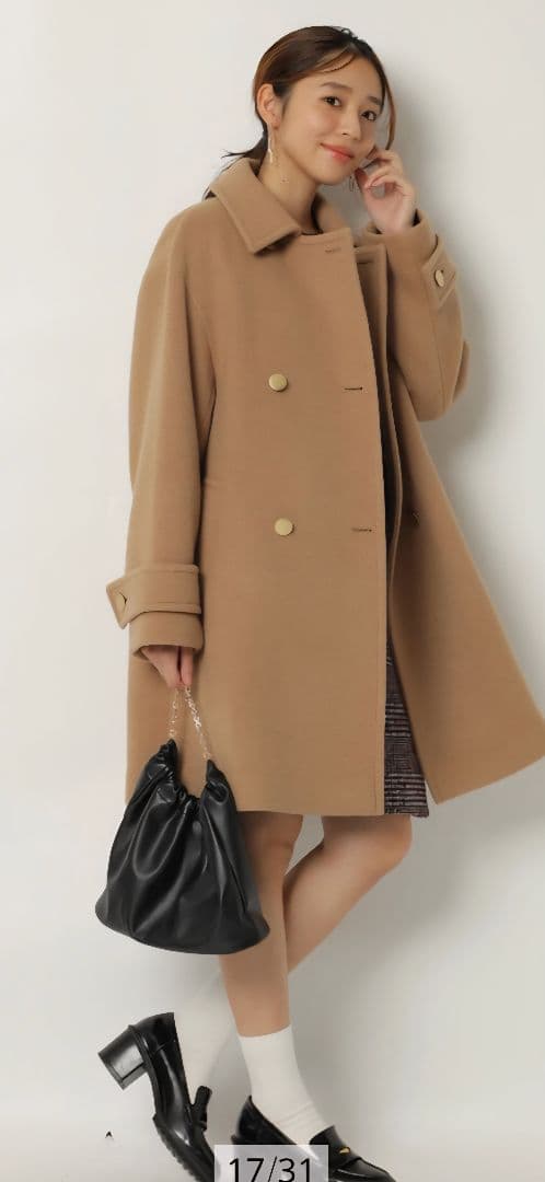 JUSGLITTYスタンダードPコートキャメル 2025新品タグ付き