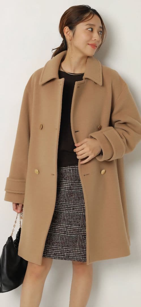 JUSGLITTYスタンダードPコートキャメル 2025新品タグ付き