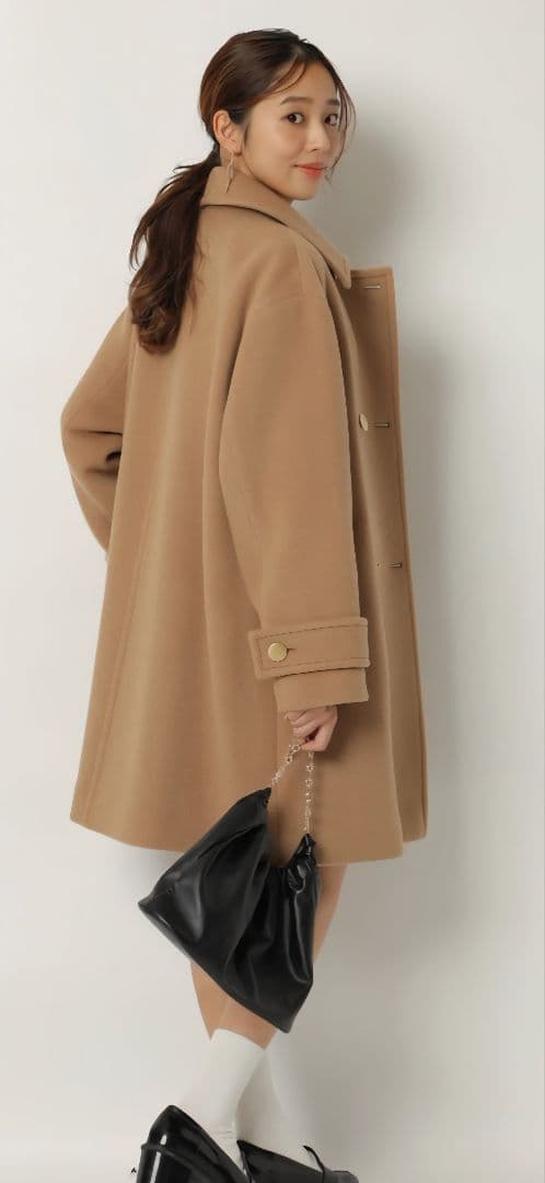 JUSGLITTYスタンダードPコートキャメル 2025新品タグ付き