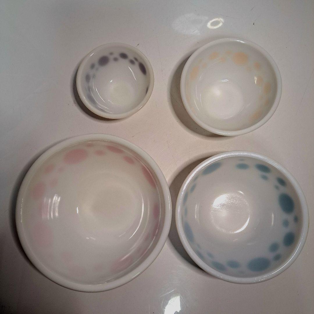 ヘーゼルアトラス　ミキシングボウル　ポルカドット　4Pセット　ヴィンテージ