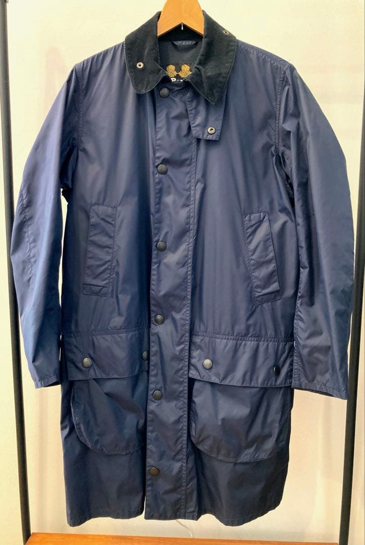 Barbour ナイロンロングコート スリムフィット 36