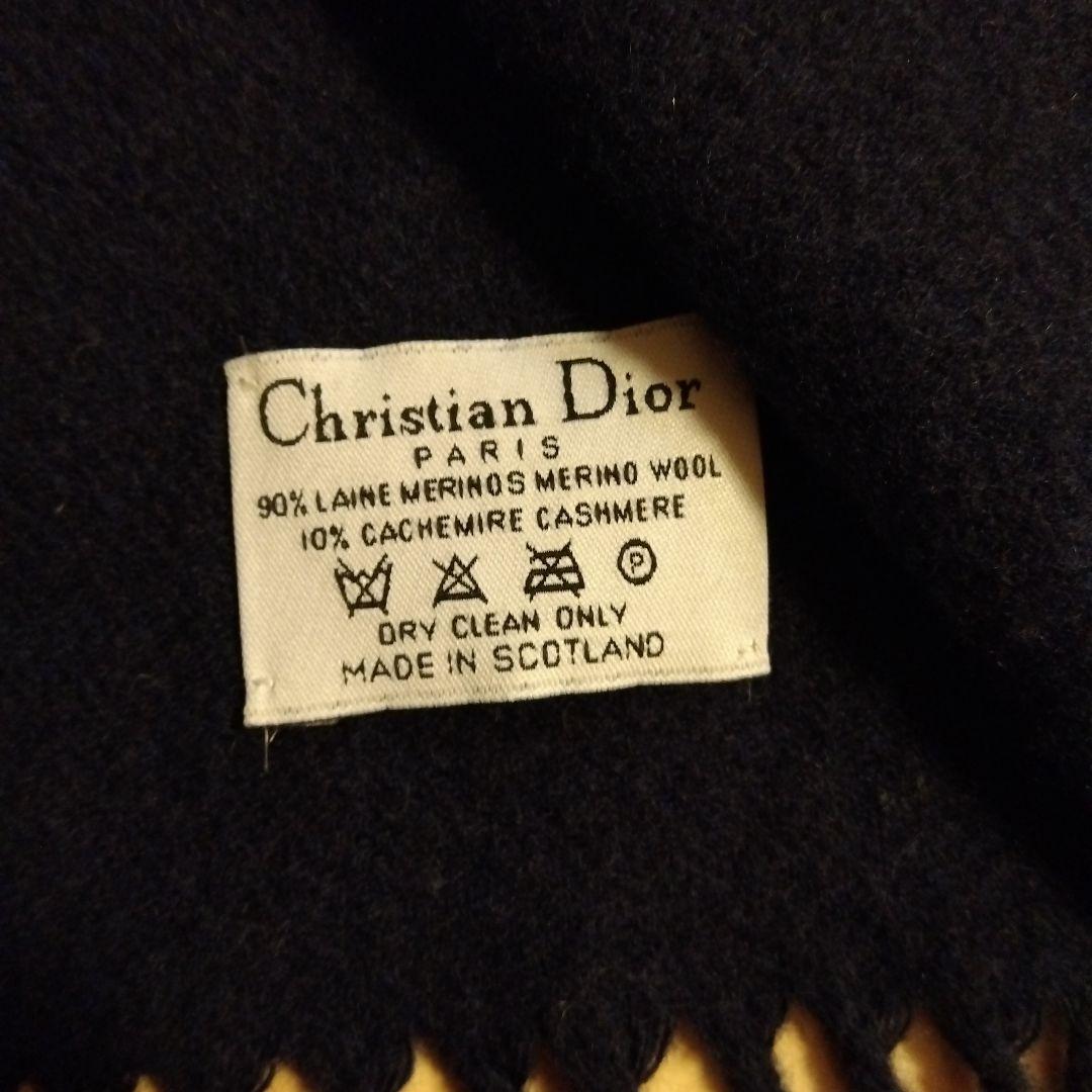Christian Dior ネイビー マフラー　濃紺
