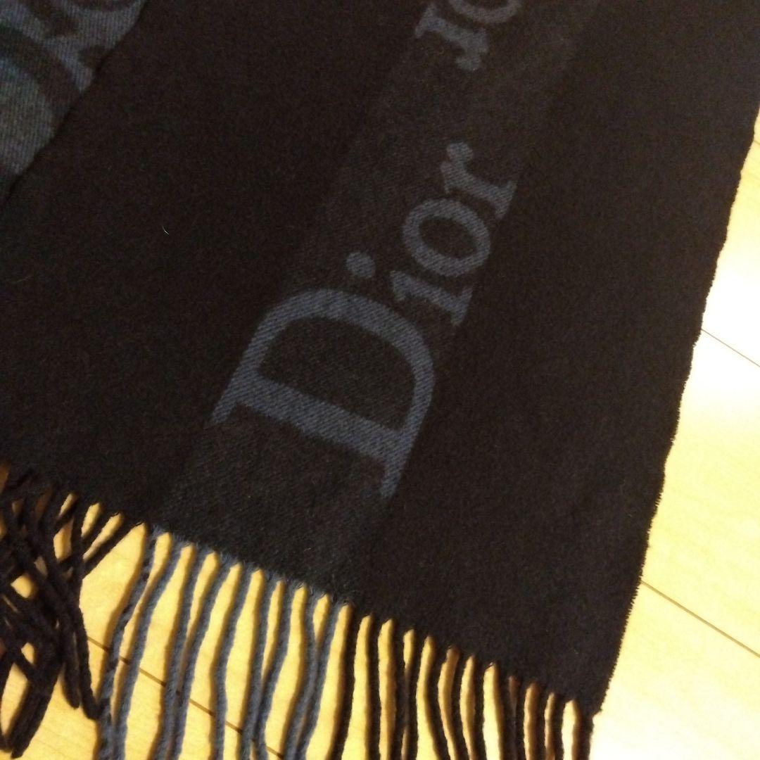 Christian Dior ネイビー マフラー　濃紺