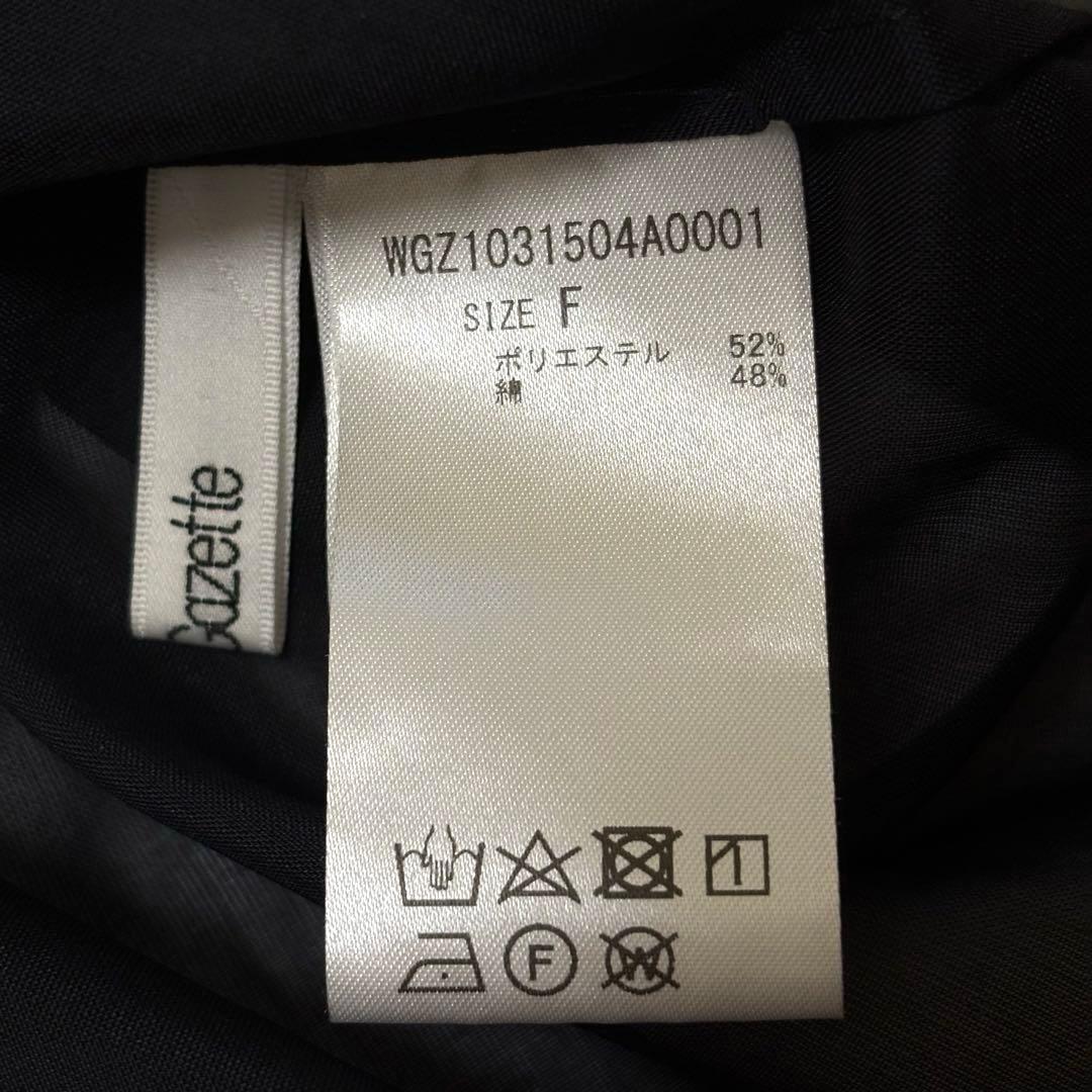 【ウィムガゼット】リボン　ボウタイ　シアー　ブラウス　ブラック　フレンチスリーブ