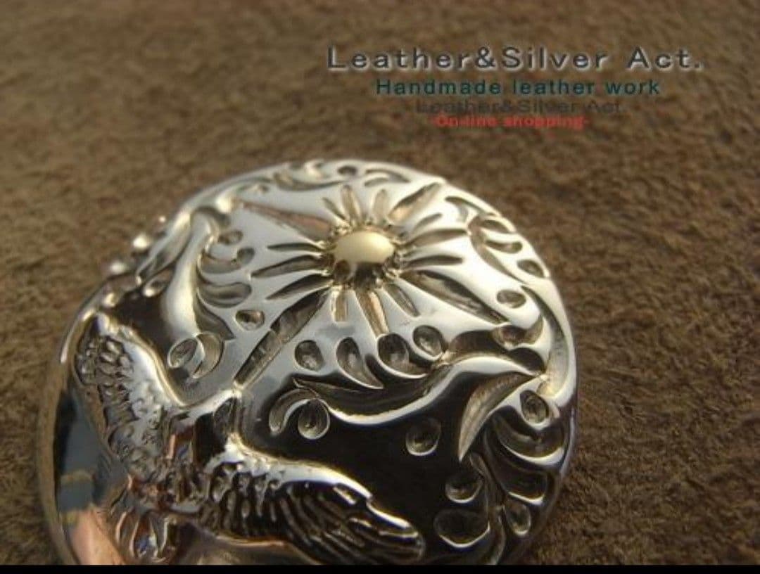 シルバーコンチョ　シルバー925 髪留め ヘアゴム　ウォレット　ボタン　イーグル