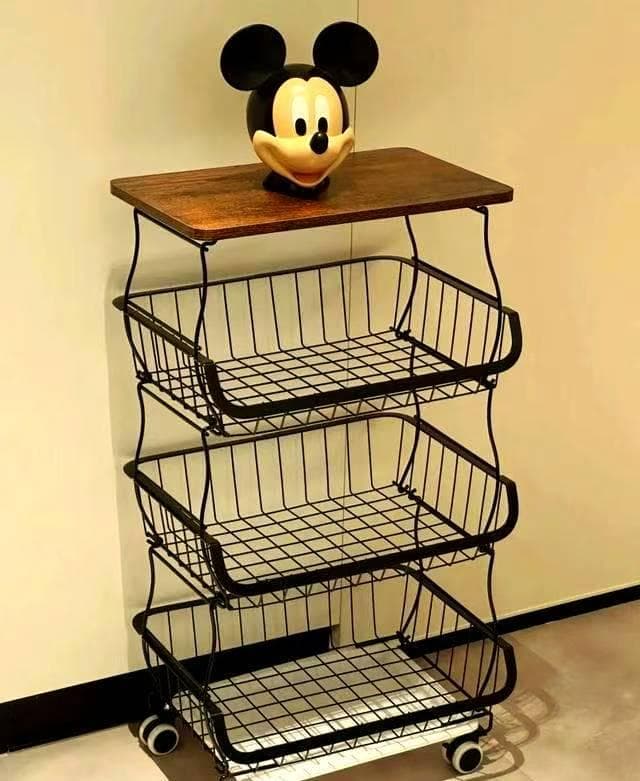 スチールラック 4段 ミッキー付き
