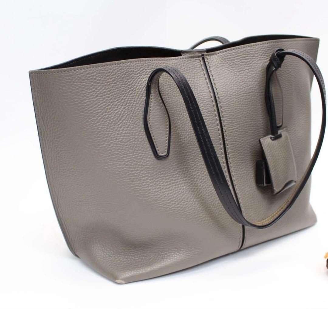 TOD’S トッズ トートバッグ ジョイ グレー レザー A4大容量ユニセックス