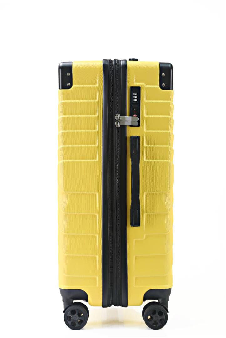 軽量Lサイズ　静音8輪　キャリーバッグ　スーツケース　キャリーケース イエロー