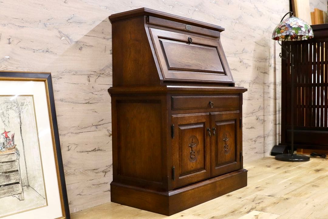 GMGS281○蝦夷民芸家具 / EZO えぞ民藝 ライティングビューロー デス