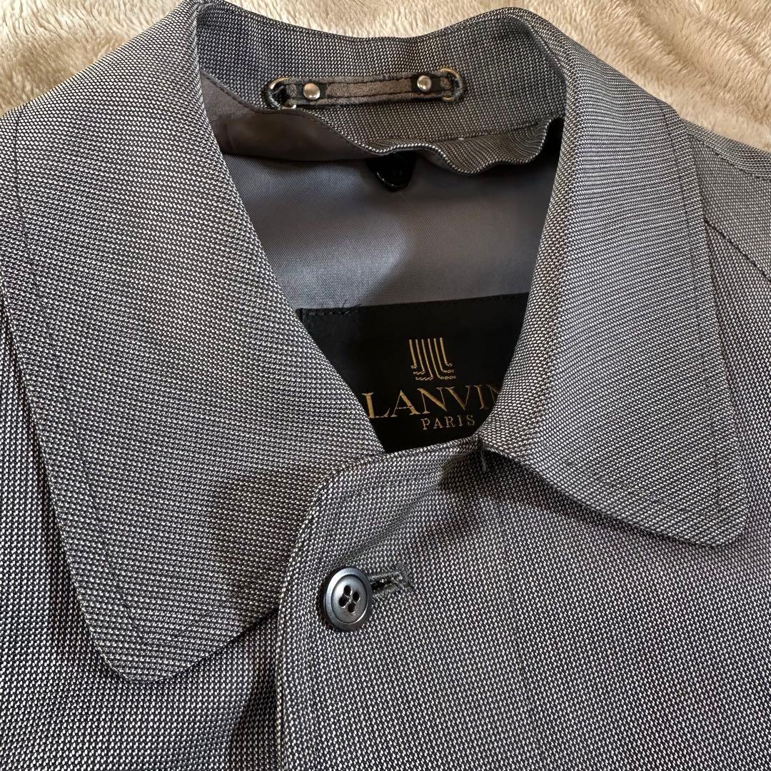 【美品】ライナー付き　LANVIN ステンカラーコート グレー　L カシミヤ混
