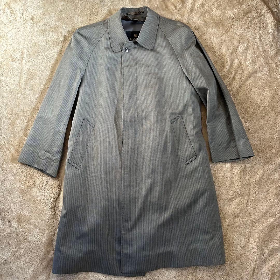 【美品】ライナー付き　LANVIN ステンカラーコート グレー　L カシミヤ混