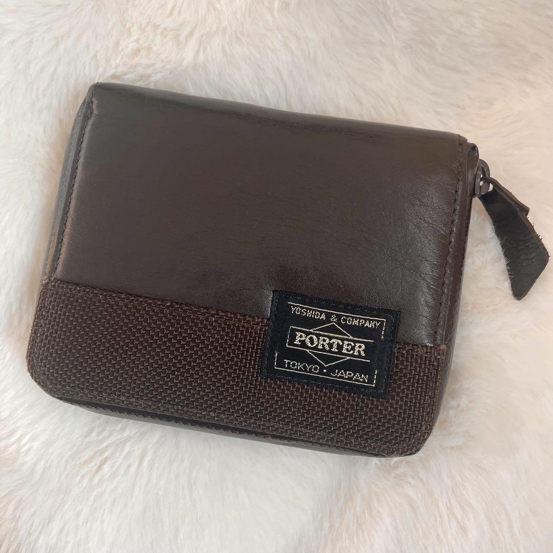 【希少/完売品】PORTER ZOOM 二つ折り財布 レザー ナイロン 多収納