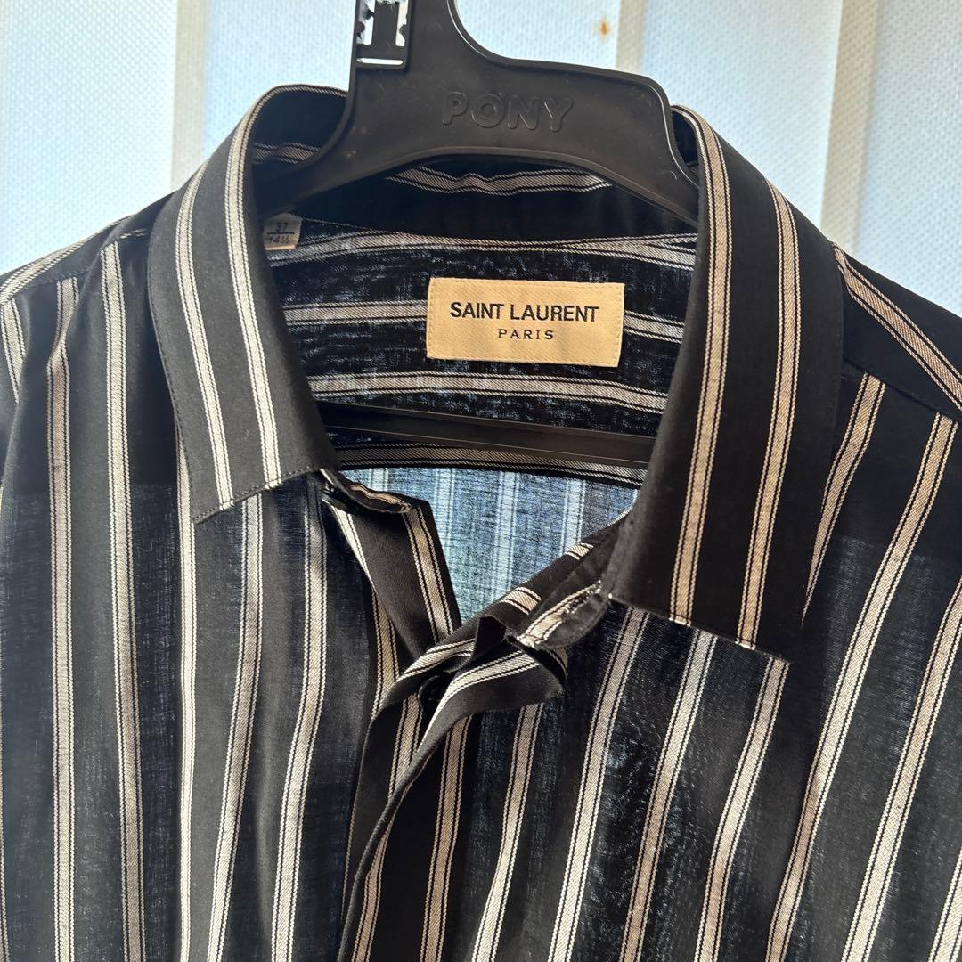 SAINT LAURENT ストライプ長袖シャツ 37/14½