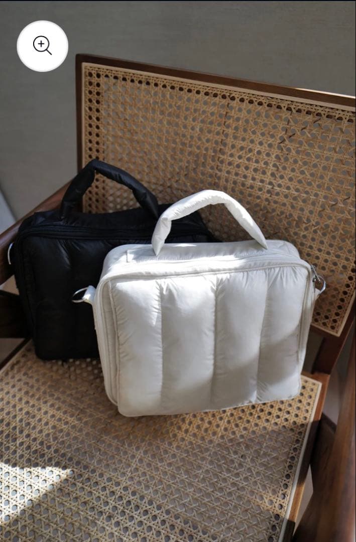 calinキルティングマザーポーチバッグ（ホワイト）