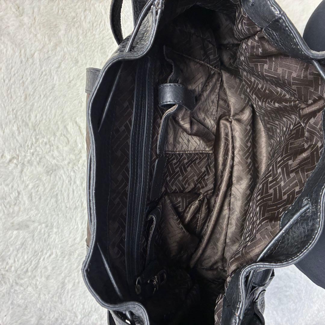 コールハーン　リアルレザー　トートバッグ　カラー　ブラック　Y2K