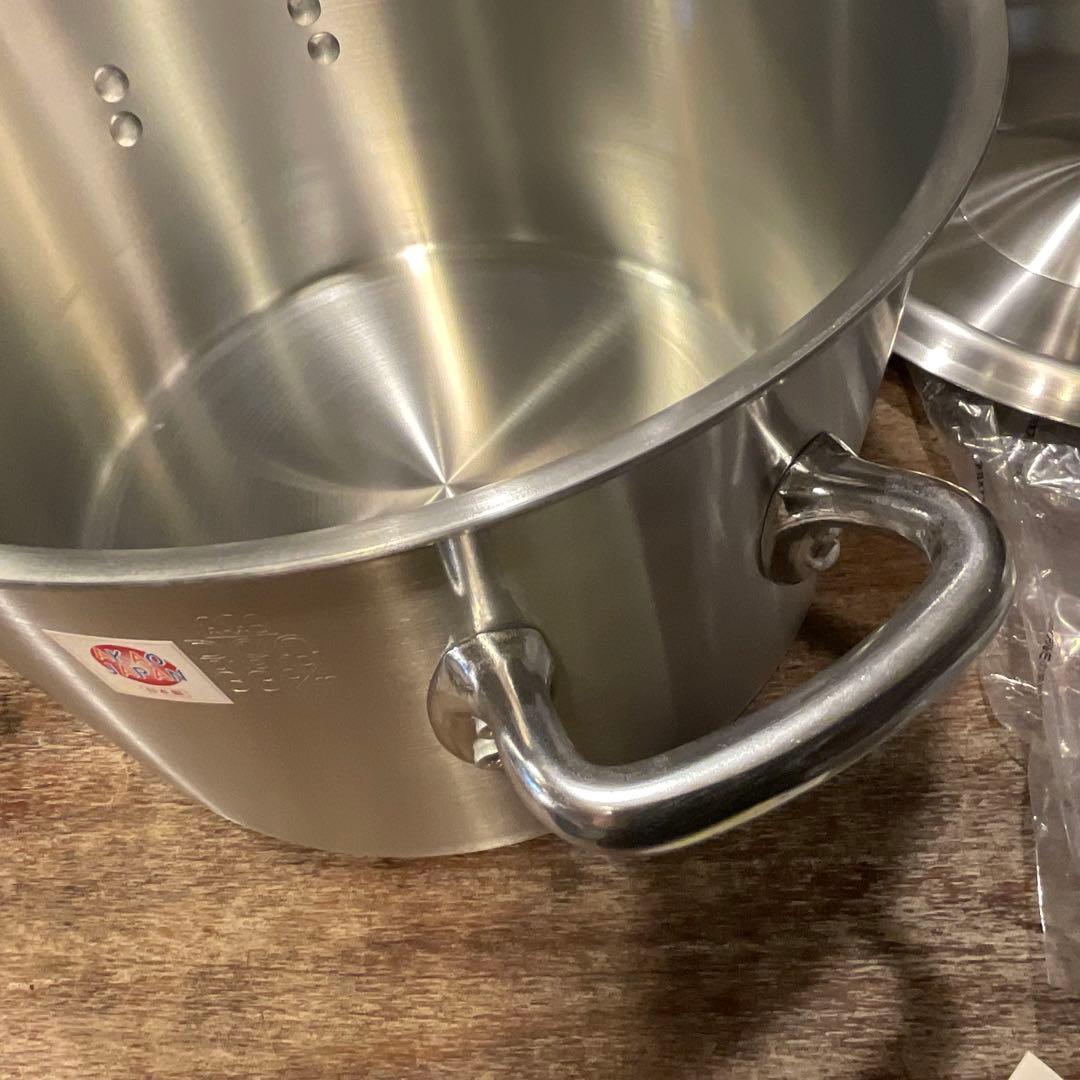 新品未使用！アカオ ＤＯＮ 硬質アルミ半寸胴鍋 33cm プロ仕様 業務用鍋