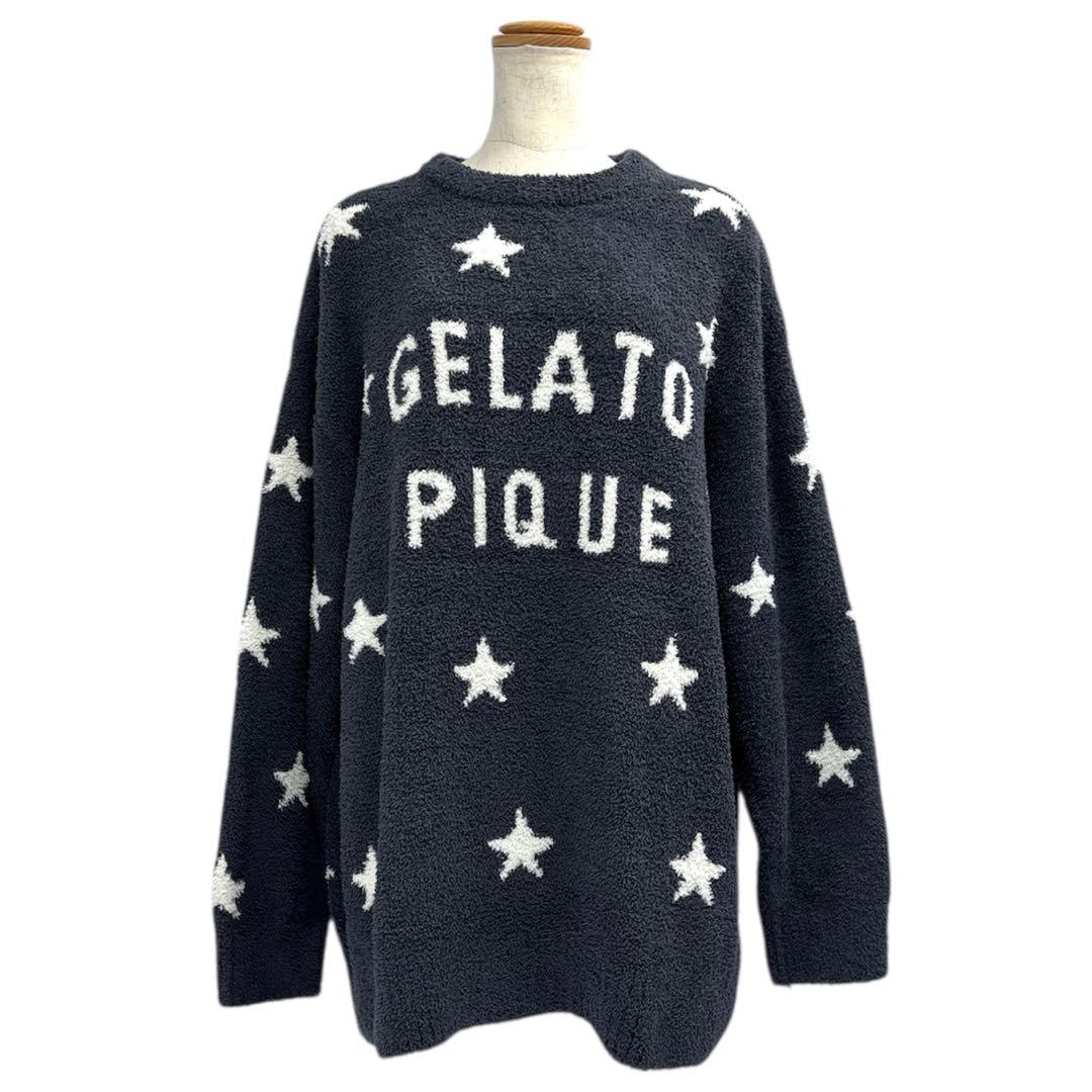 美品ジェラピケパウダースタープルオーバーパンツセットアップFネイビーb5K007