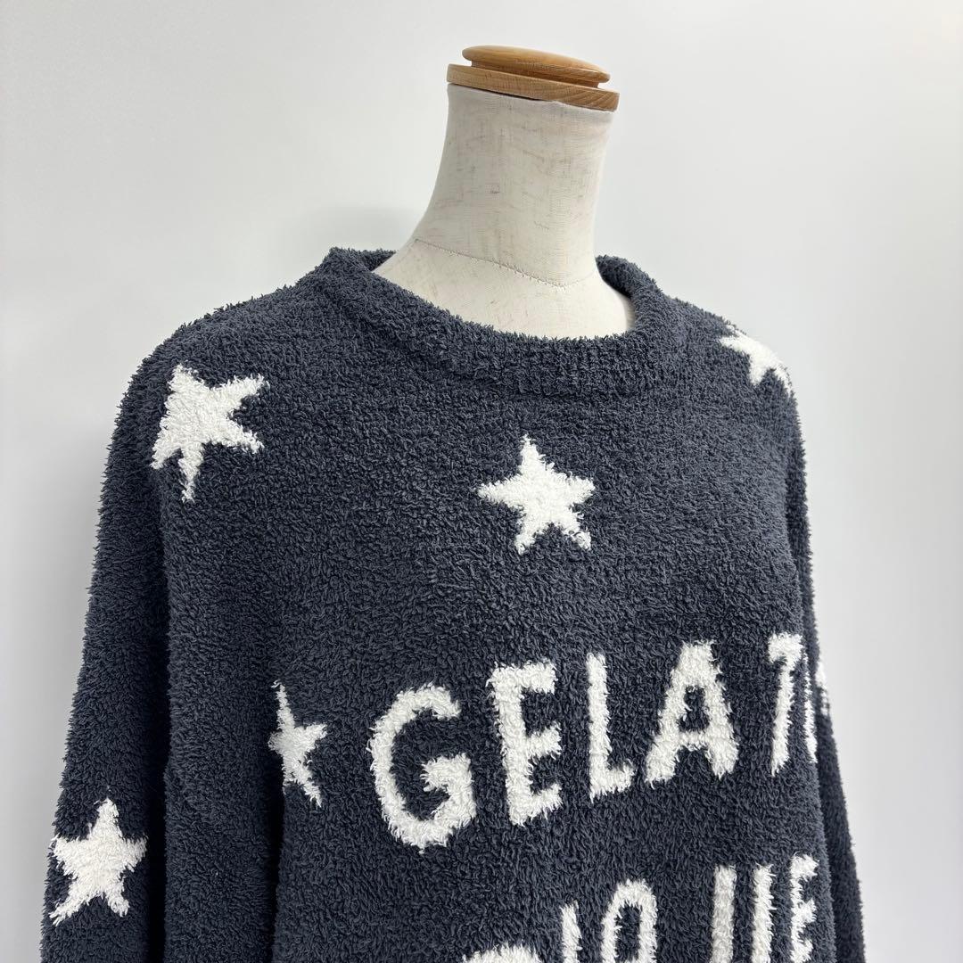 美品ジェラピケパウダースタープルオーバーパンツセットアップFネイビーb5K007