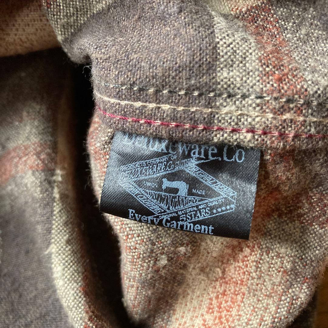 DELUXWARE デラックスウェア ヘビーネルシャツ コットンシャツ Mサイズ