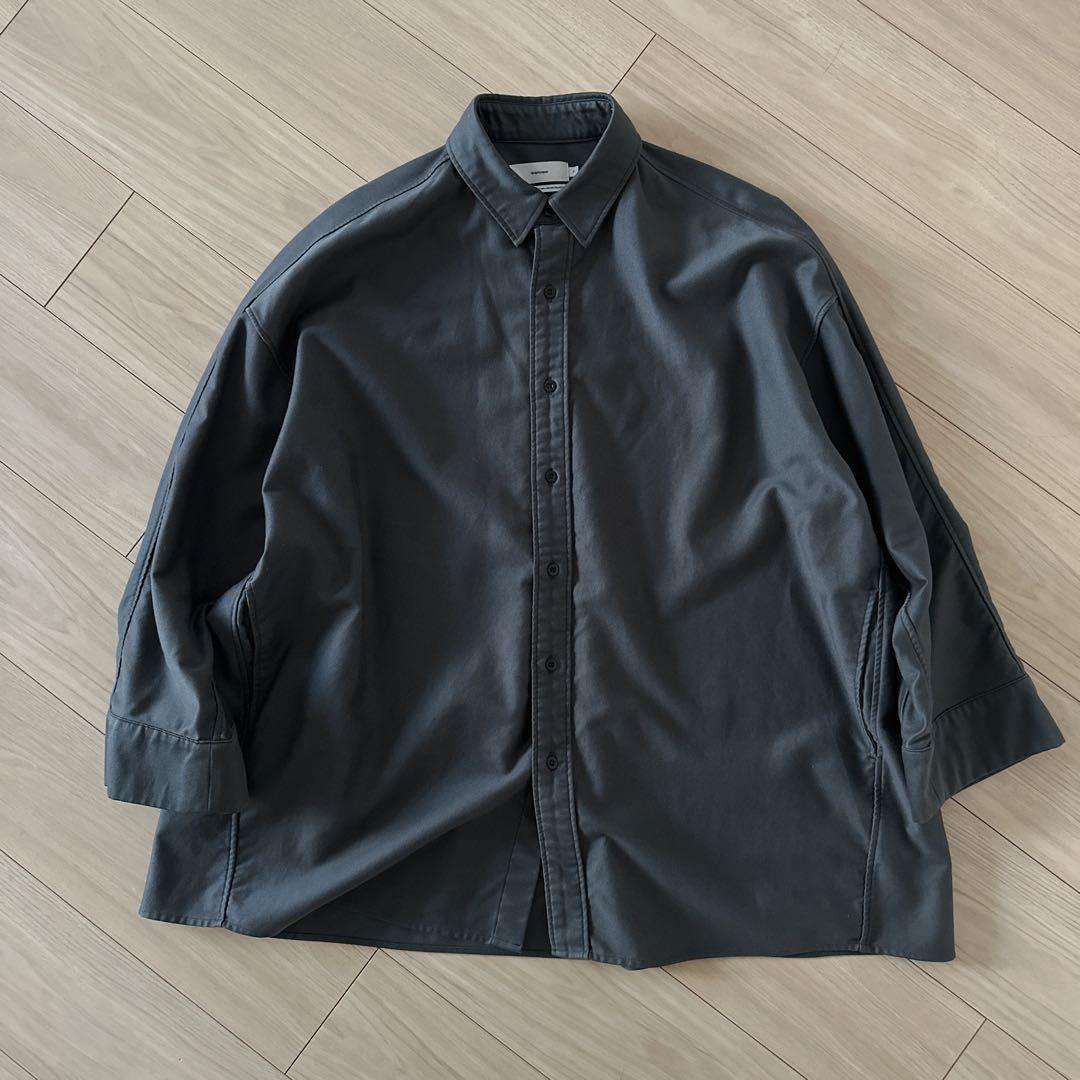 Graphpaper 21AW モールスキンシャツ F チャコールグレー