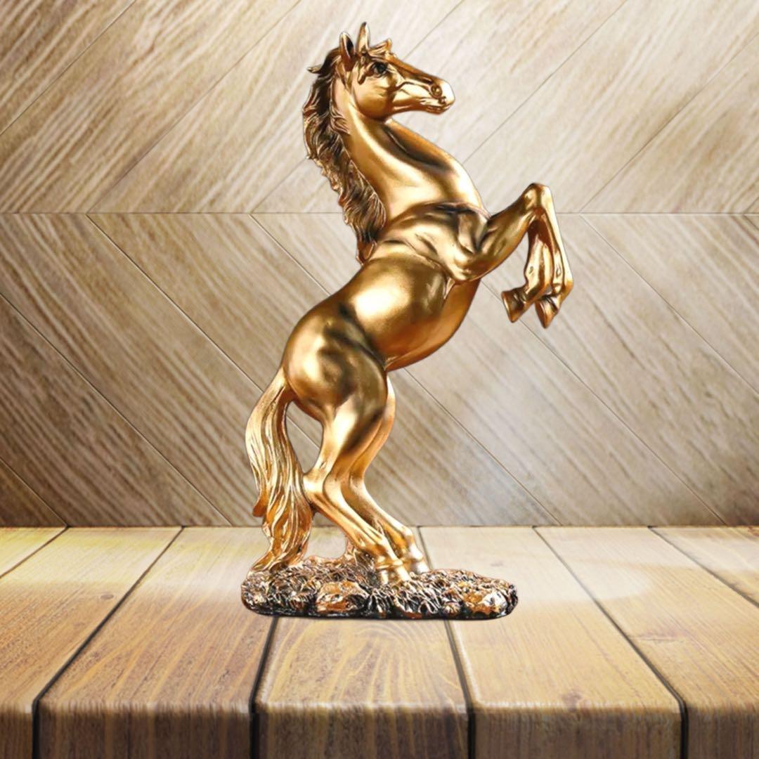 高級 金馬＆黒馬 風水 開運 置物 午年 インテリア 開運 オブジェ 高見え