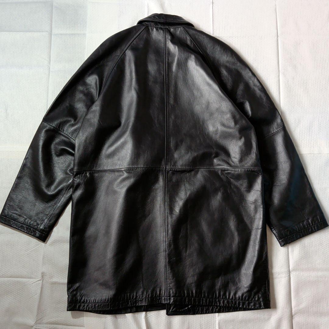 良品　LL　Wind Armor　ラムレザー　羊革　ロングコート　黒　トロトロ