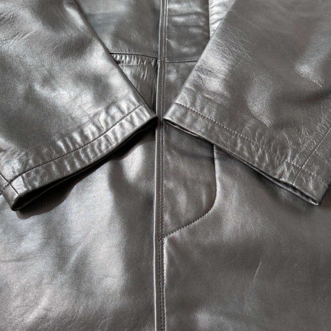 良品　LL　Wind Armor　ラムレザー　羊革　ロングコート　黒　トロトロ