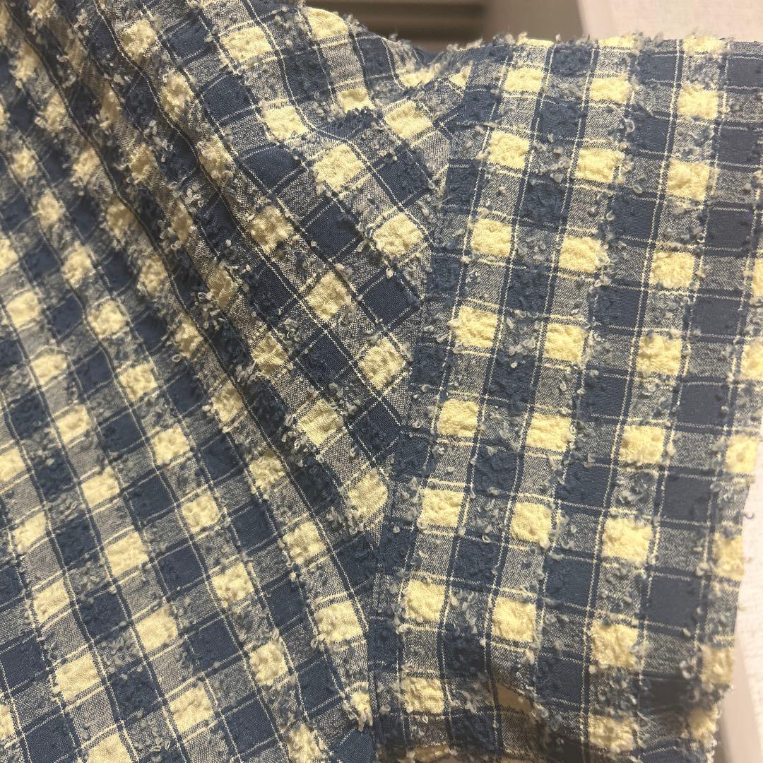 再値下げASKNOWASolacaアズノウアズオオラカ表面にこだわった格子シャツ