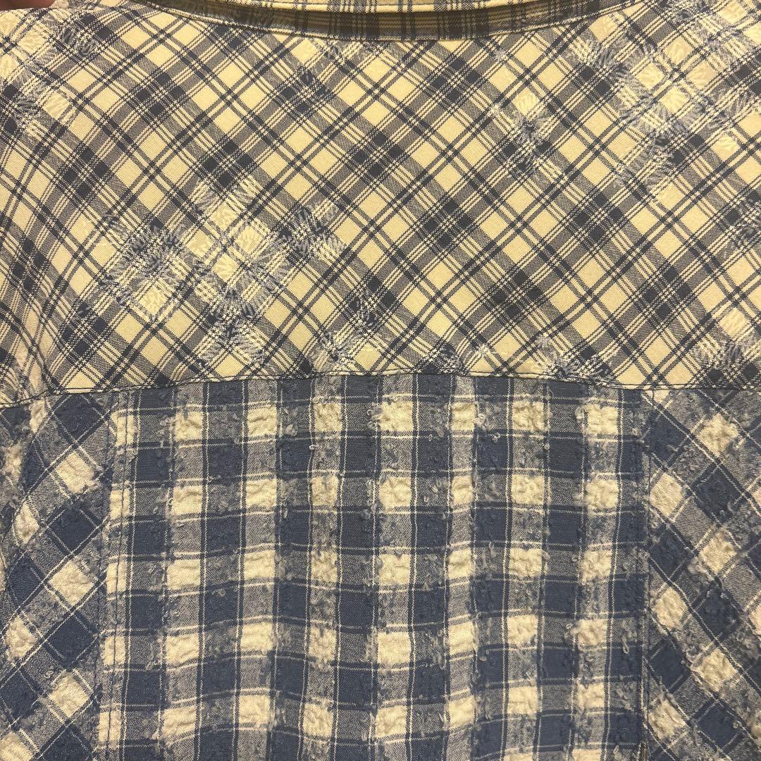 再値下げASKNOWASolacaアズノウアズオオラカ表面にこだわった格子シャツ