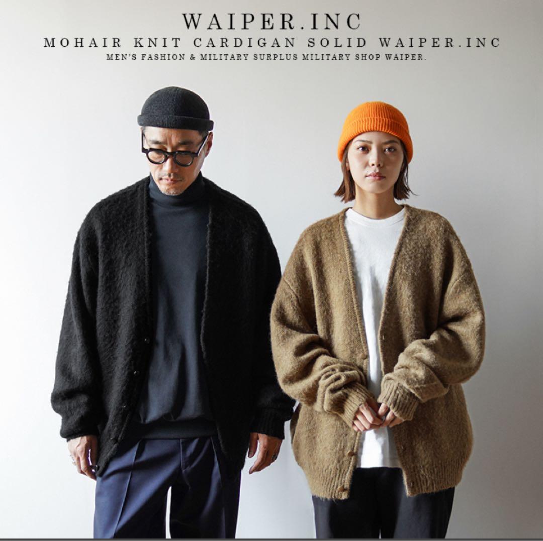 WAIPER.inc モヘアニット カーディガン 【WP1072】　ブラック　L