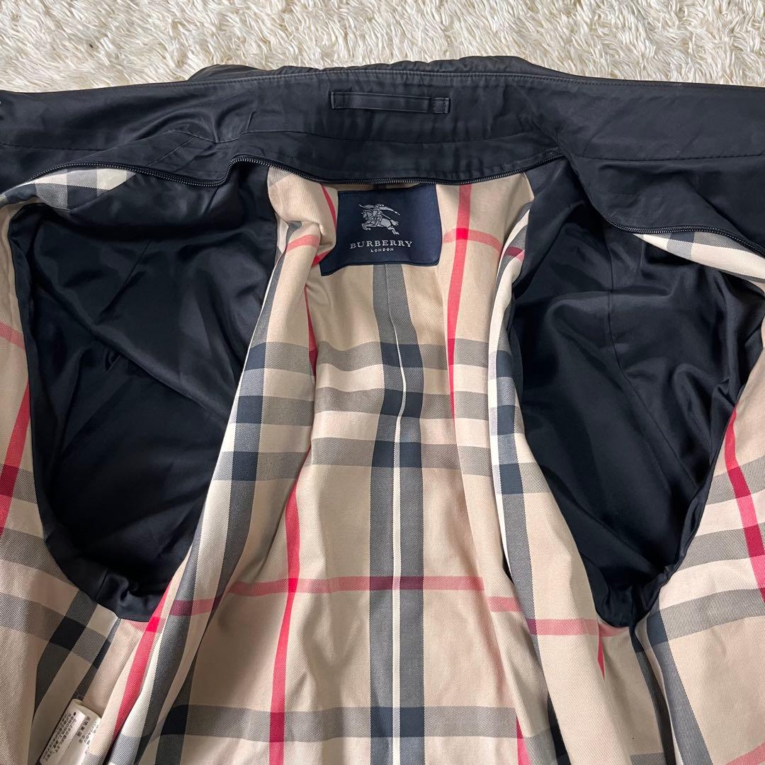 バーバリーロンドン トレンチコート 黒 マキシ丈 ベルト付　ダブル　着丈127