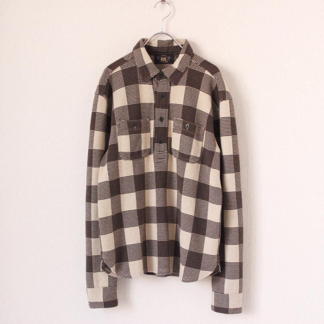 RRL チェック柄ネルシャツ プルオーバー Sサイズ ベージュ ブラウン