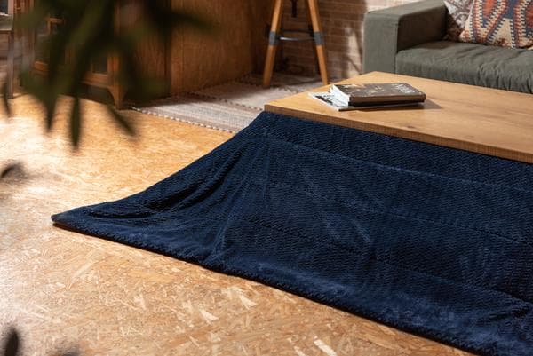 おしゃれ ふかふか かわいい 暖かい フリース 長方形 こたつ布団 ネイビー