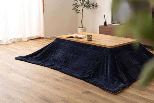 おしゃれ ふかふか かわいい 暖かい フリース 長方形 こたつ布団 ネイビー