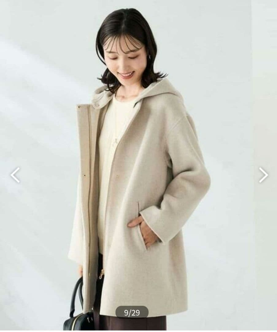 【未着用美品】avvフード付きベージュロングコート