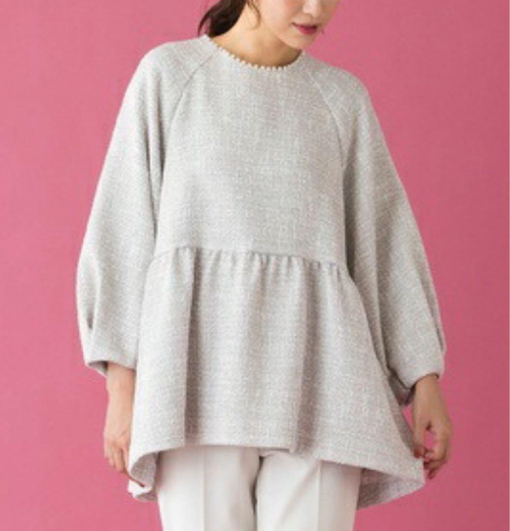 Rosa Tiara グレー パール付きトップス　新品　定価29,700円