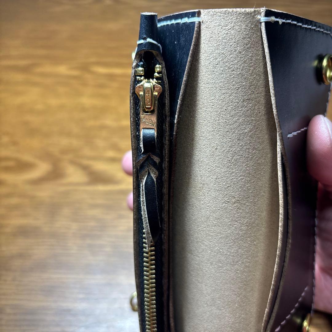 ラムショベ　2層ロング　フリーポケット付き　糸 ホワイト