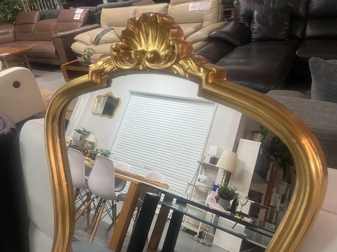 アンティーク　ゴールドミラー