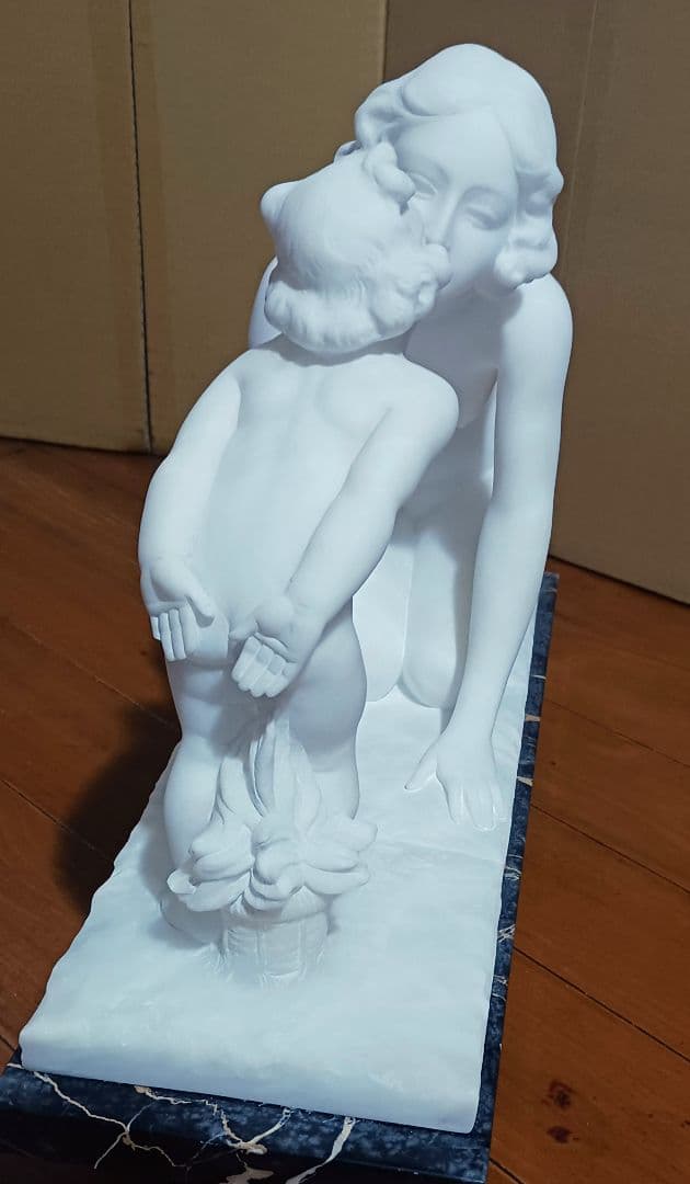 ウンベルト スティアチーニ 母子裸像 アラバスター 19~20世紀 イタリア製
