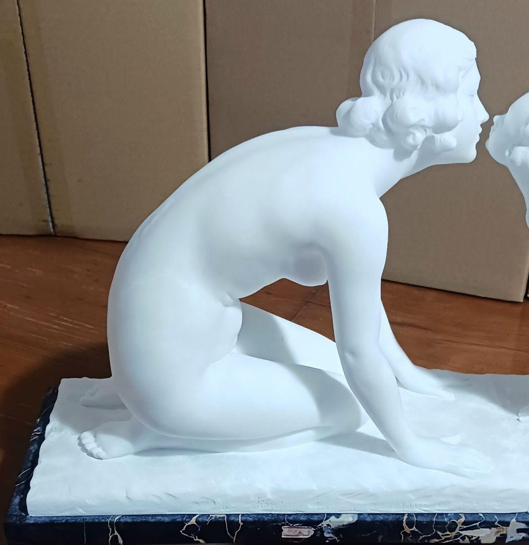 ウンベルト スティアチーニ 母子裸像 アラバスター 19~20世紀 イタリア製