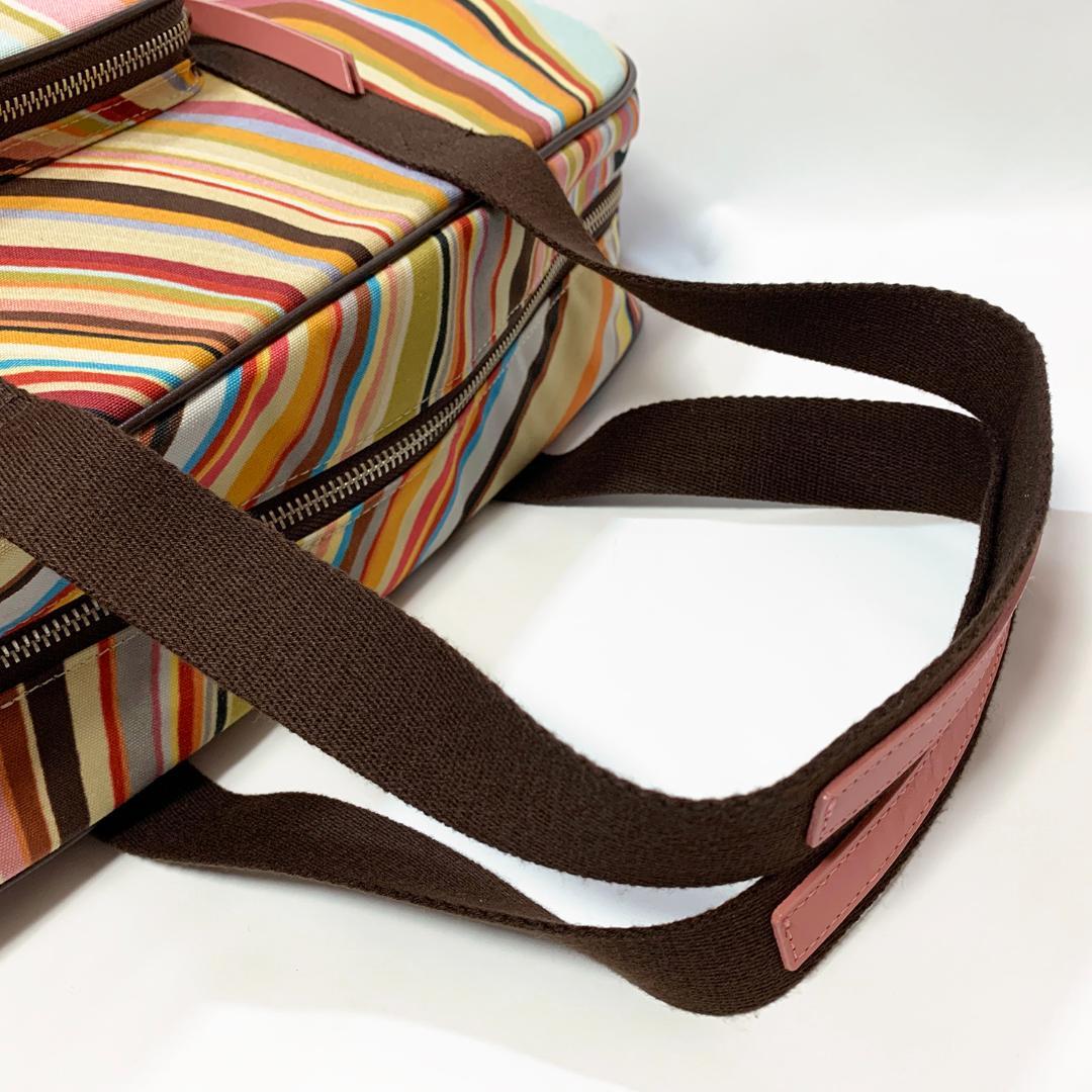 【極美品】Paul Smith ボストンバッグ マルチカラーストライプ 大容量