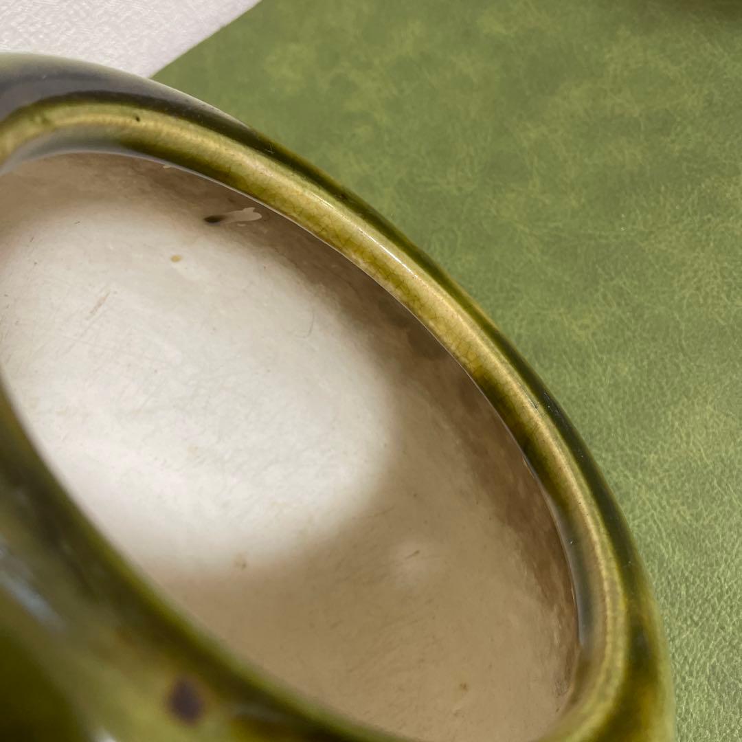 火鉢 織部　蓋付き　香炉　蚊取り線香入れ 花器 炭 灰 陶器 透かし インテリア