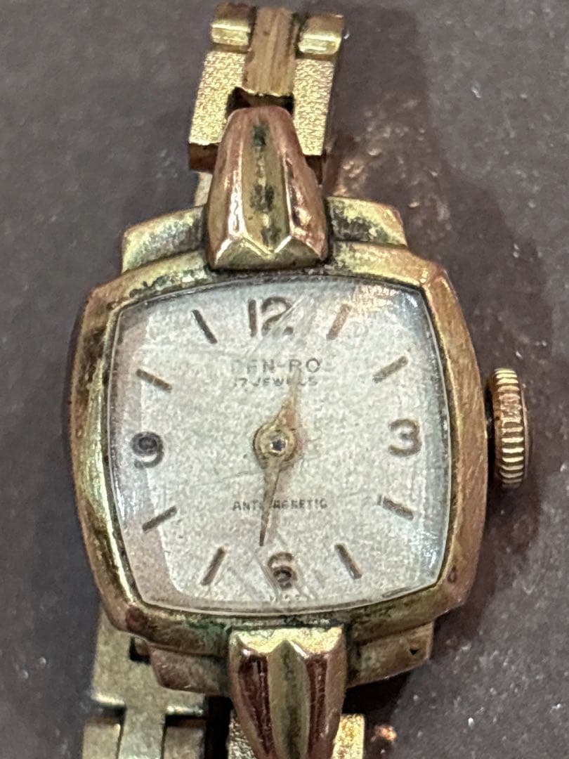 ゴ*ラ様 DEN-RO 18K 0.750 刻印 手巻き 17石 レディース