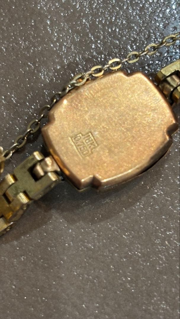 ゴ*ラ様 DEN-RO 18K 0.750 刻印 手巻き 17石 レディース