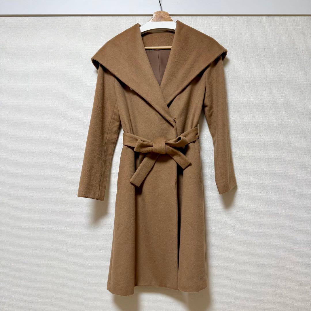 【美品】アナイ　カシミヤ100% ロングコート　イタリア製生地　キャメル　38