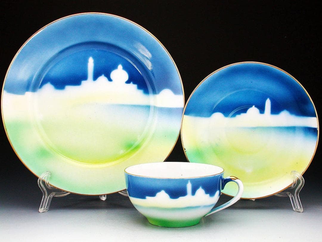 オールドノリタケ トリオ タージマハルイメージ 蜃気楼 　置き場管理 001