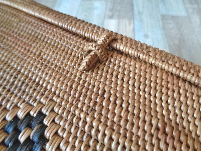 四角ボックス●フタ付●柄入●アタ●バリ島●1027.2●大きめタイプ