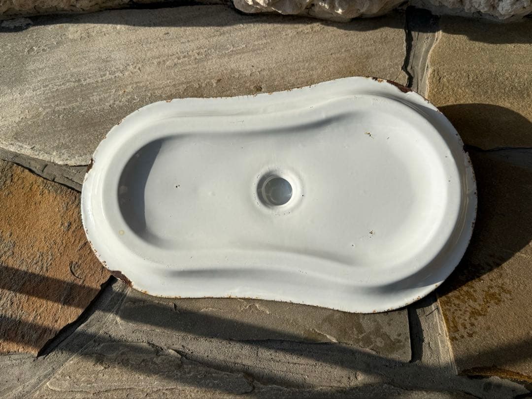 値下げ　フランスアンティーク　ホーローベビーバス　レア