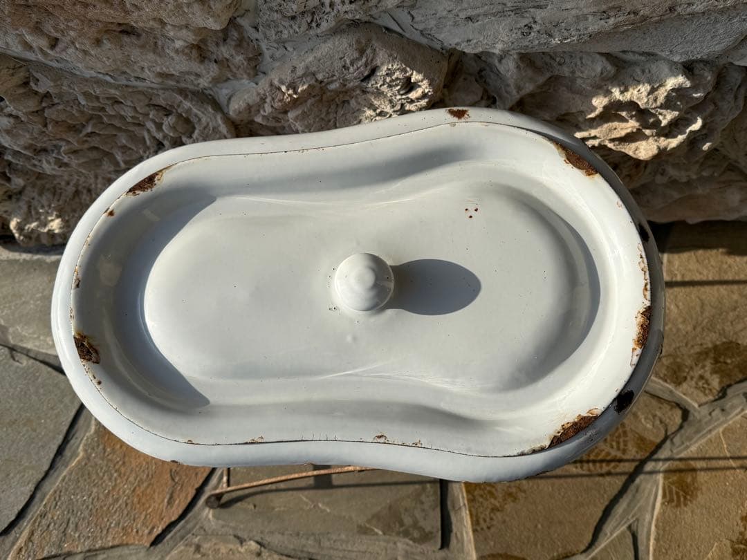 値下げ　フランスアンティーク　ホーローベビーバス　レア